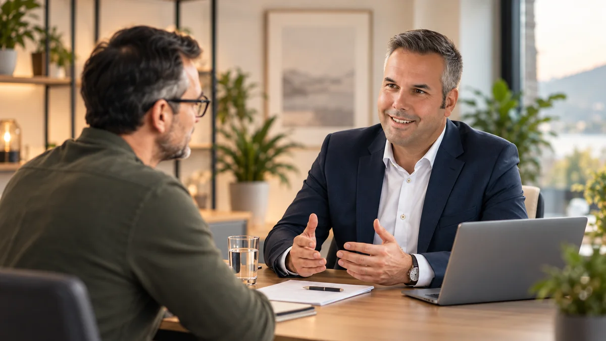Markus entwickelt im persönlichen Gespräch mit Thorsten Vortmeyer seine Finanzstrategie
