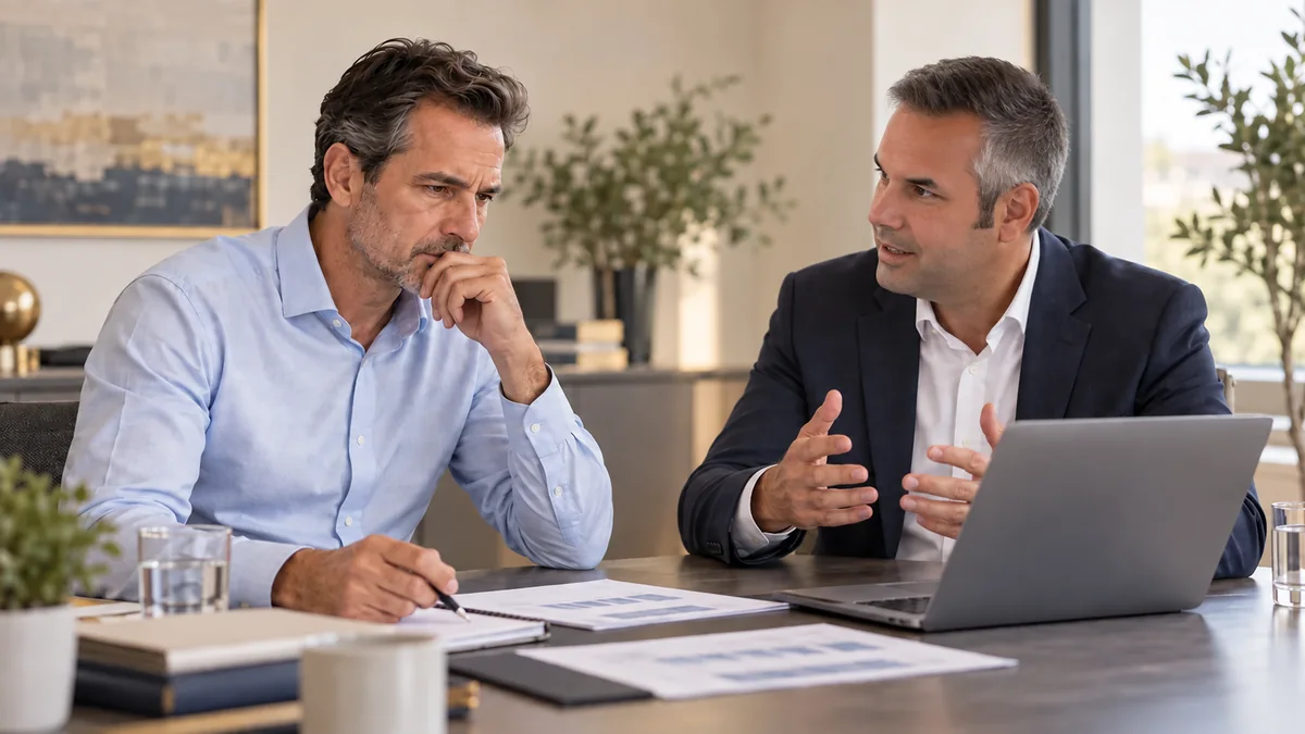 Thomas entwickelt im persönlichen Gespräch mit Thorsten Vortmeyer seine Finanzstrategie